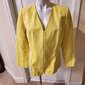 Lafayette 148 yellow jacket, blazer with zipper, size 12